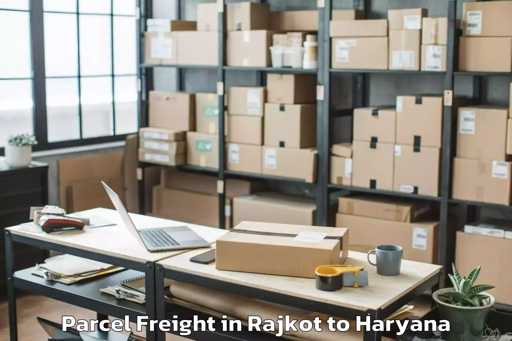 Reliable Rajkot to Abhilashi University Faridabad Parcel Freight